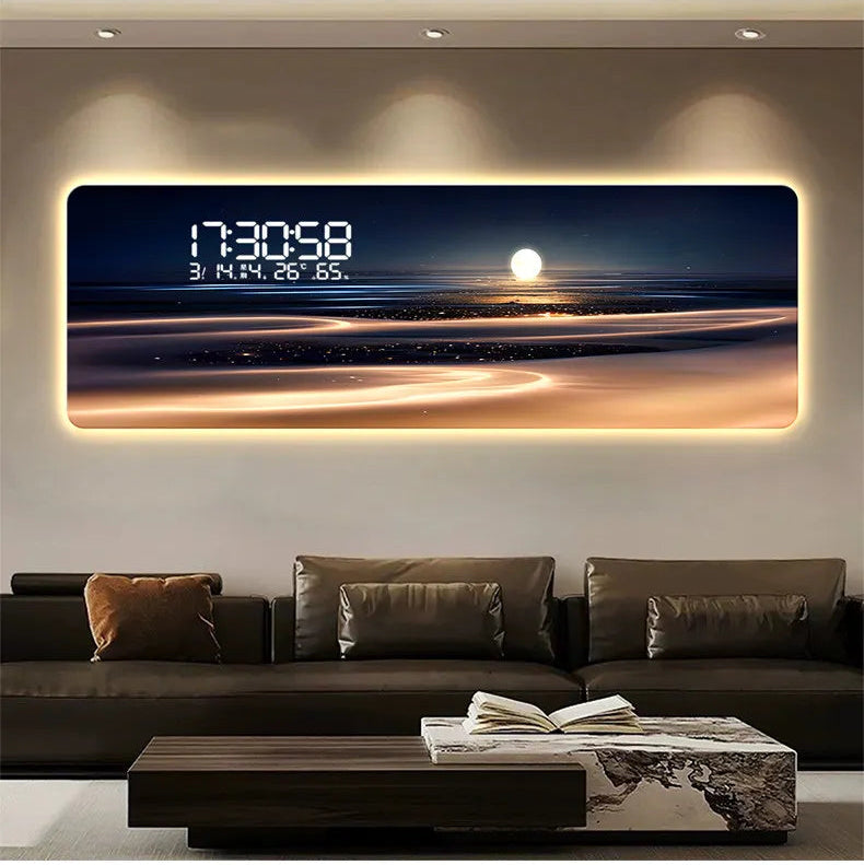 ChronoArt™ – Horloge Murale Grand Format, Acrylique Luxe, Style Moderne, Option LED