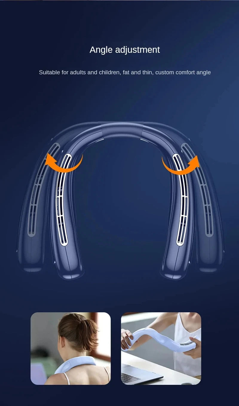 AeroChill X™ Pro – Ventilateur de Cou Sans Pales, Écran Digital, Batterie 15000mAh, 3 Vitesses, Silencieux
