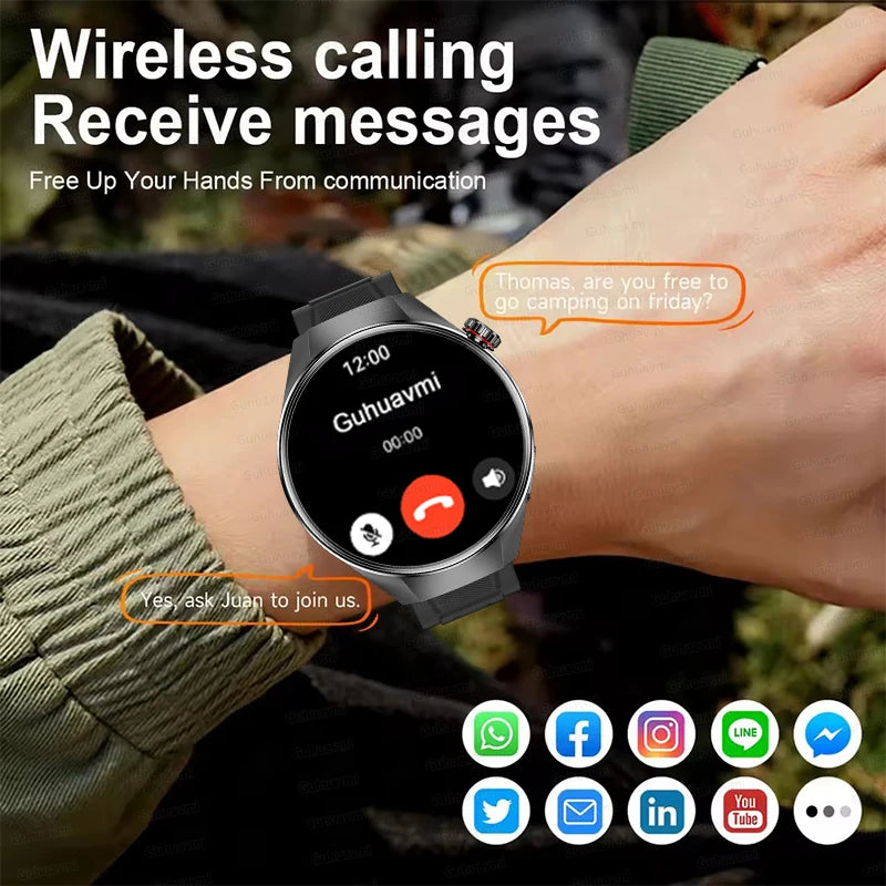 LunaWatch X™ Business Pro – Montre Connectée AMOLED 1.75", Boussole, Altimètre, Appels BT, 11 Bracelets