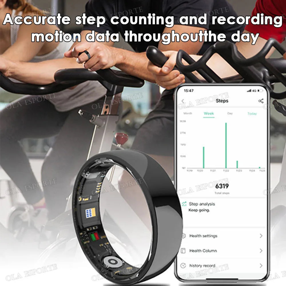NovaRing X™ Céramique Pro – Bague Connectée Santé, Contrôle Gestuel, IP68 & 5ATM