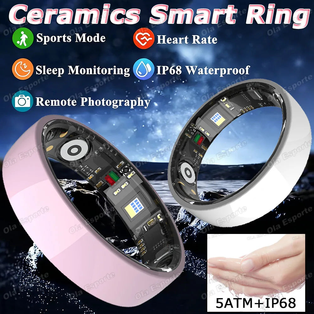 NovaRing X™ Céramique Pro – Bague Connectée Santé, Contrôle Gestuel, IP68 & 5ATM