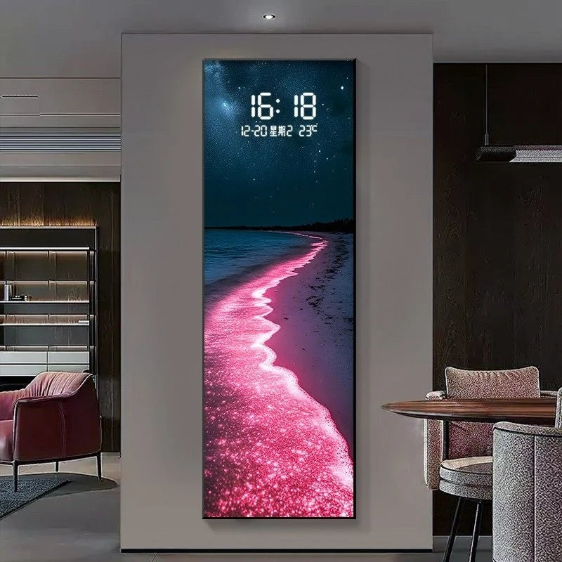 LumiCrystal™ Clock Wall – Applique Murale LED à Cristaux avec Horloge, Tactile & Dimmable, Style Moderne