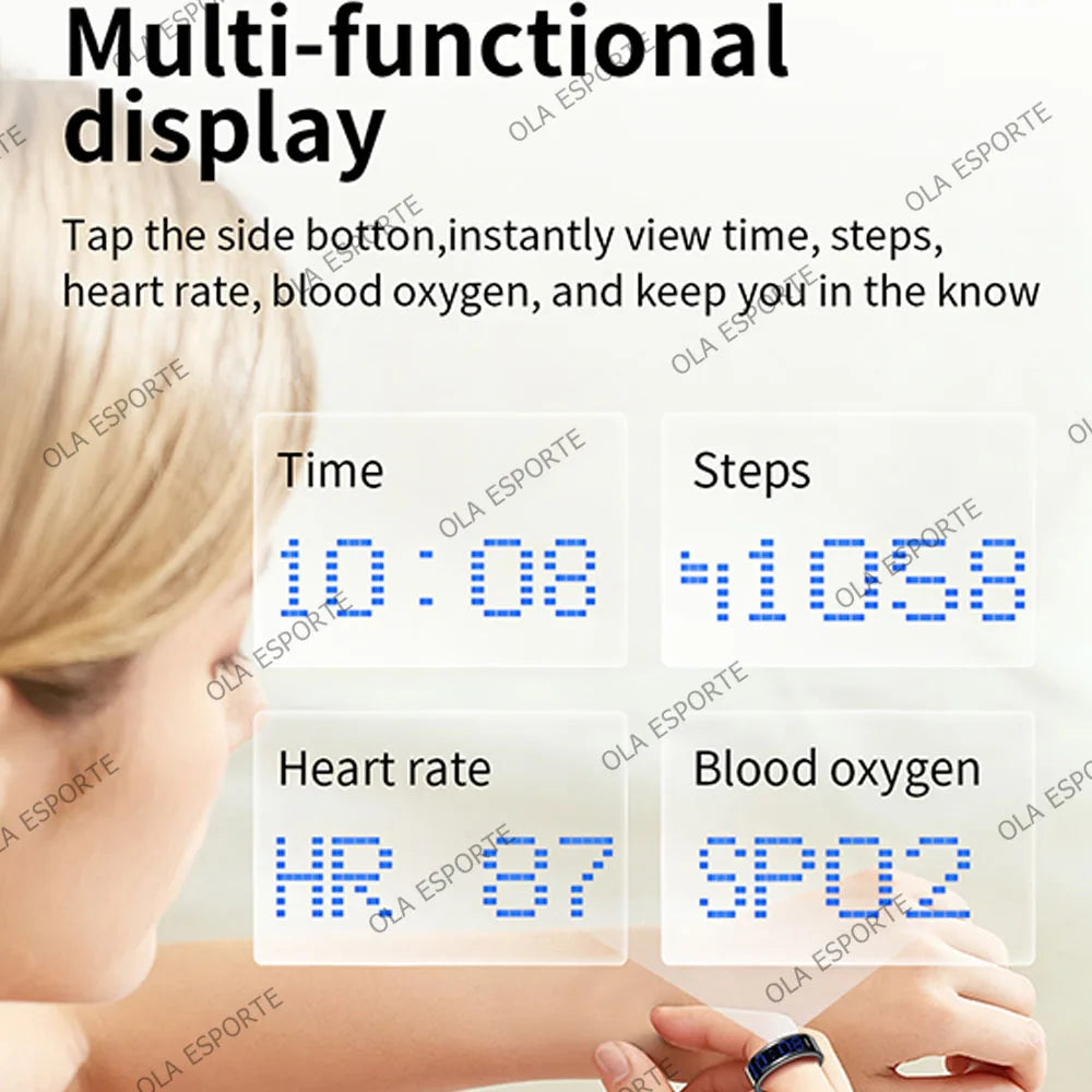 NovaRing X™ Display – Bague Connectée Écran Tactile, FC, Sommeil, 5ATM, Contrôle Caméra