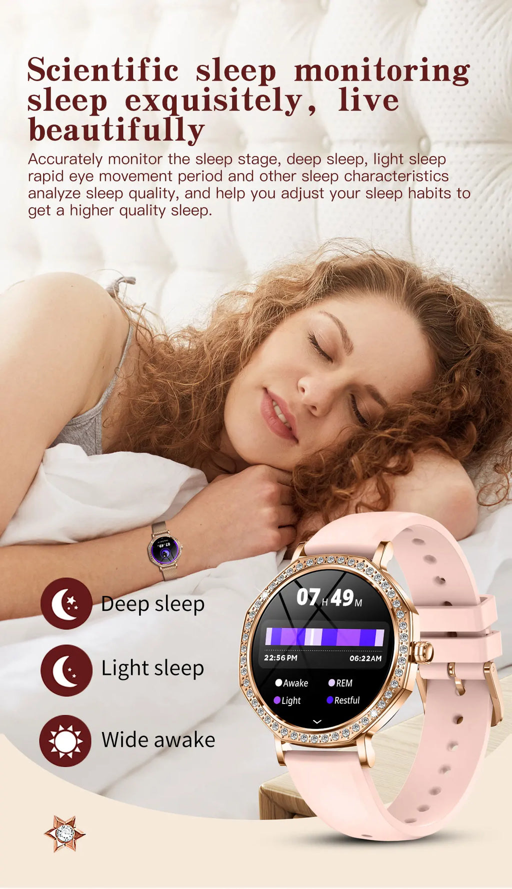 LunaWatch X™ ChatGPT – Montre Connectée Femme AMOLED 1.32", Cadran Diamant, IP68, ChatGPT, Appels BT