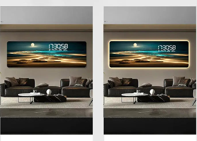 ChronoArt™ – Horloge Murale Grand Format, Acrylique Luxe, Style Moderne, Option LED