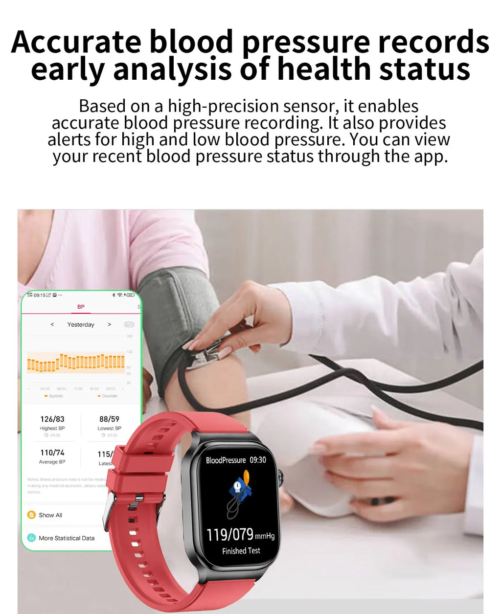 LunaWatch X™ Ultra Health – Montre Connectée AMOLED 2.04", ECG, Analyse Corporelle, Verre Saphir, IP68, 14 Bracelets
