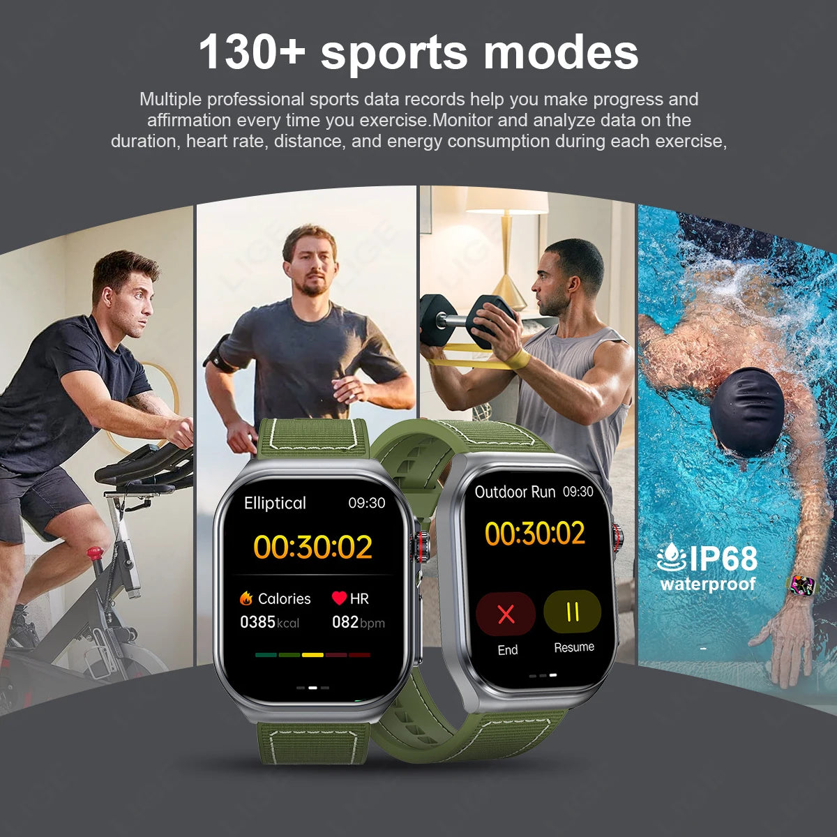 LunaWatch X™ Pro 2.04" – Montre Connectée AMOLED, ECG, NFC, Composition Corporelle, IP68, 7 Bracelets
