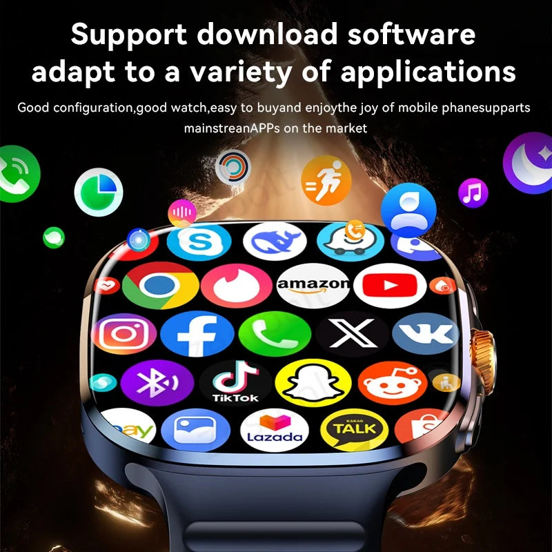 LunaWatch X™ Pro 5G – Smartwatch Android 10, Écran AMOLED 2,4", Caméra 8MP Rotative, SIM 4G/5G, GPS, WiFi