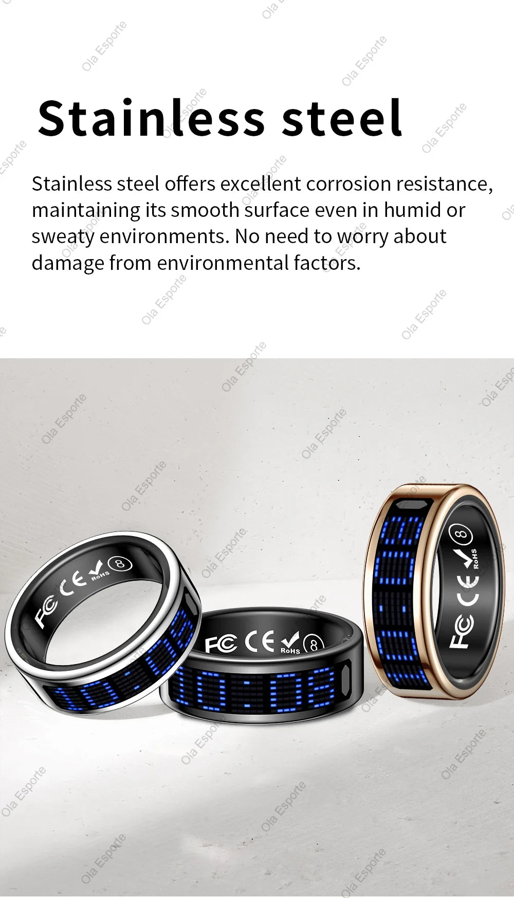 NovaRing X™ Display – Bague Connectée Écran Tactile, FC, Sommeil, 5ATM, Contrôle Caméra