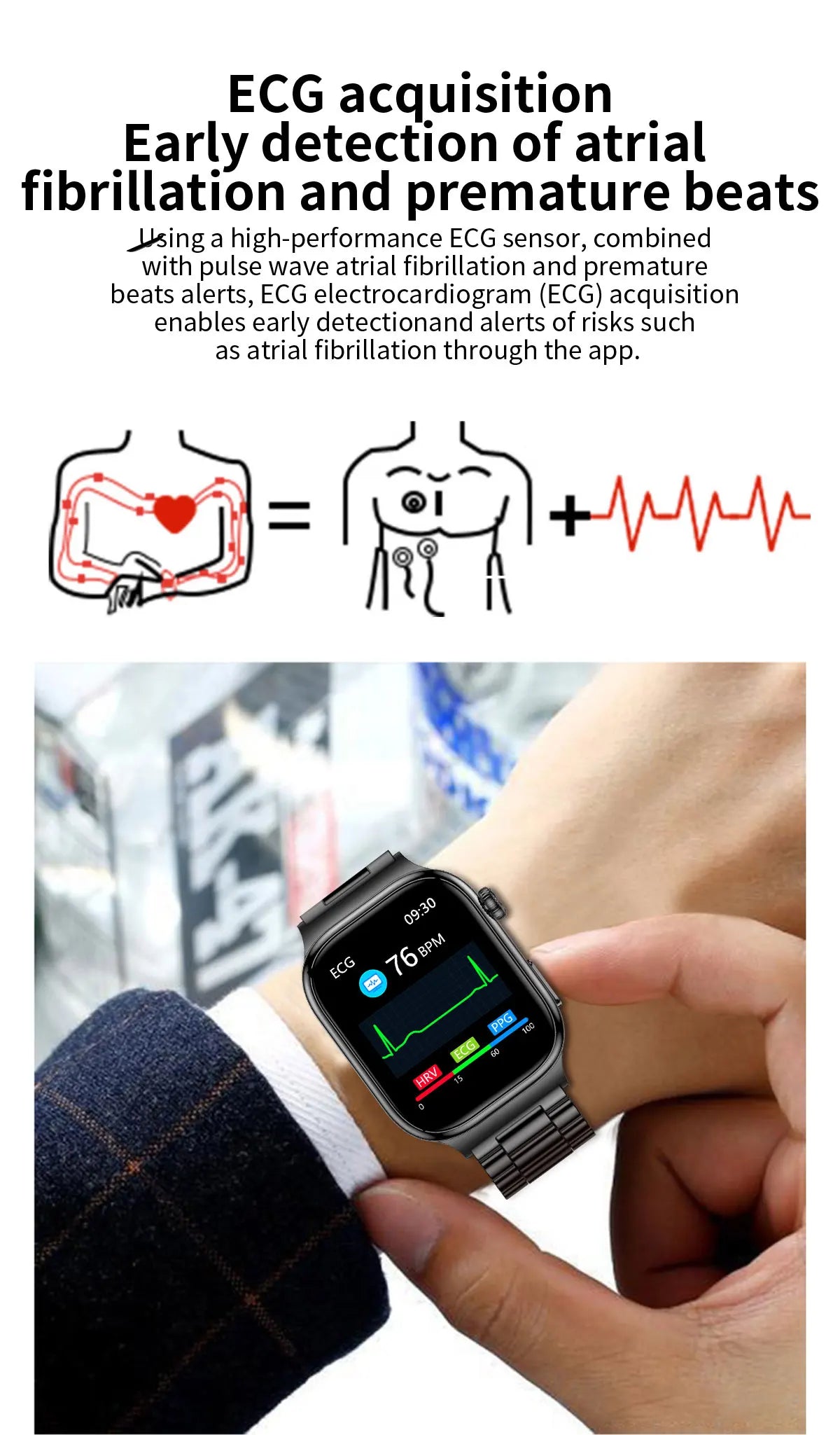 LunaWatch X™ Ultra Health – Montre Connectée AMOLED 2.04", ECG, Analyse Corporelle, Verre Saphir, IP68, 14 Bracelets