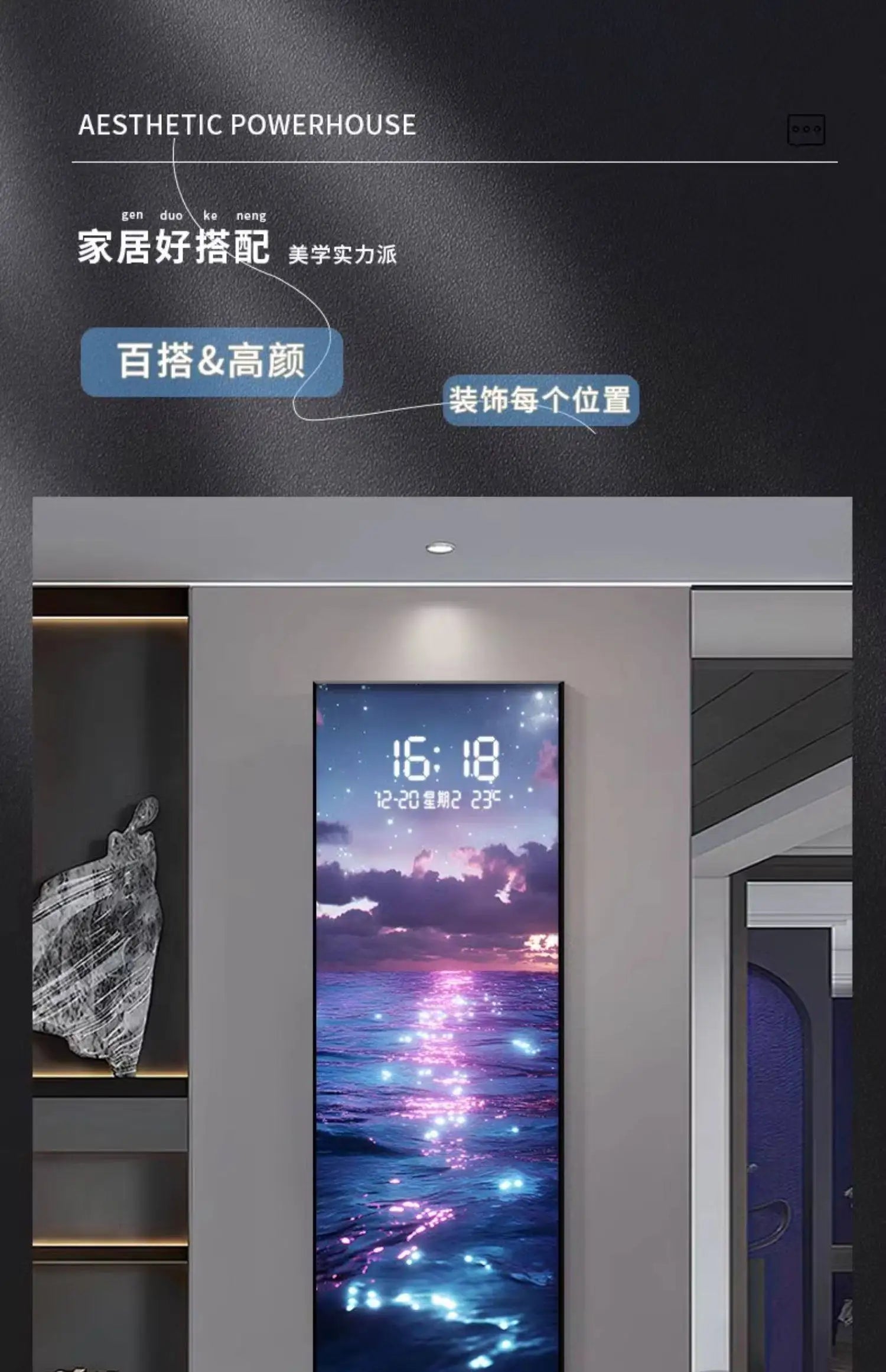LumiCrystal™ Clock Wall – Applique Murale LED à Cristaux avec Horloge, Tactile & Dimmable, Style Moderne