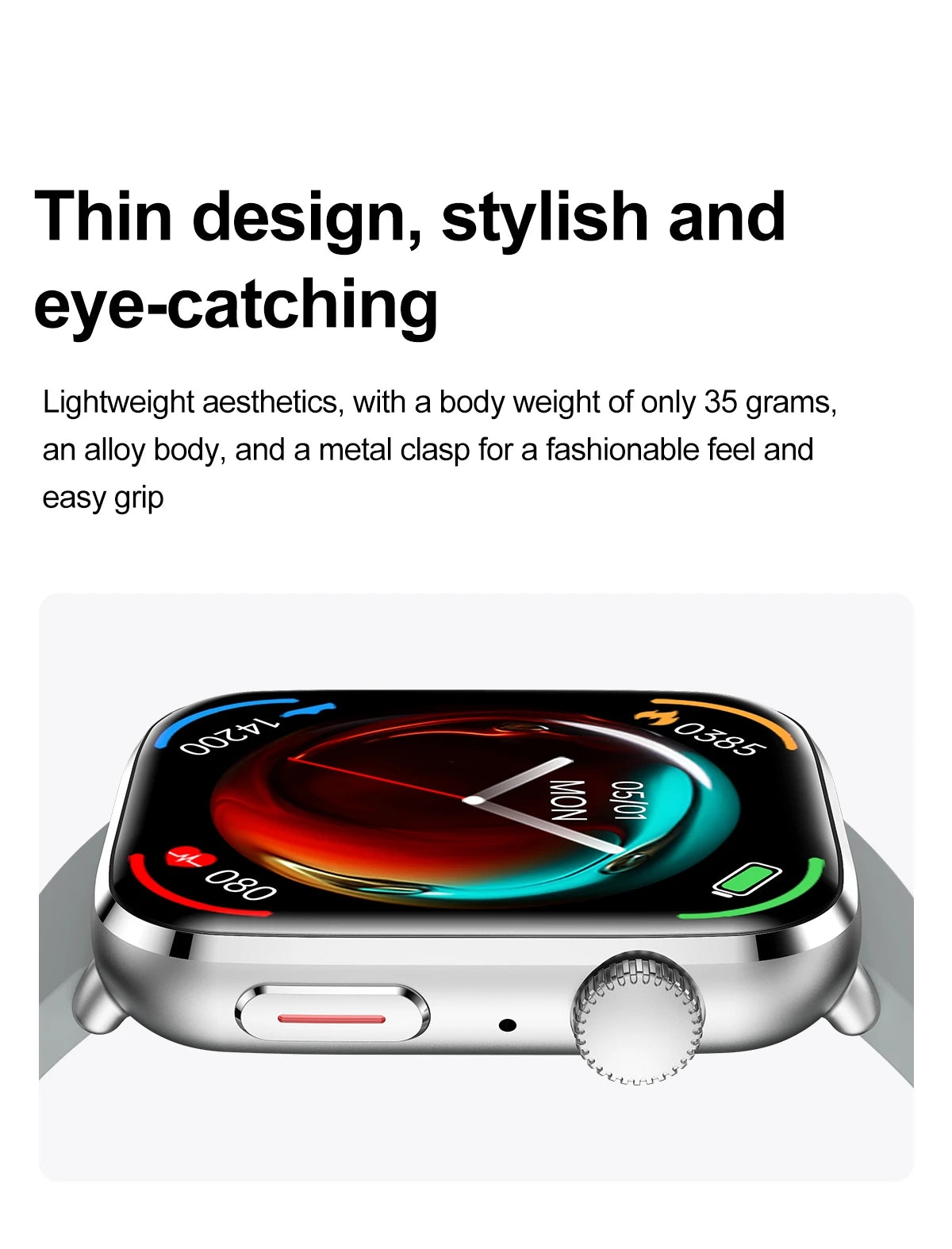 LunaWatch X™ Saphir NFC – Montre Connectée AMOLED 1.81", Saphir, NFC, IP68, GPS, Always On, 27 Bracelets