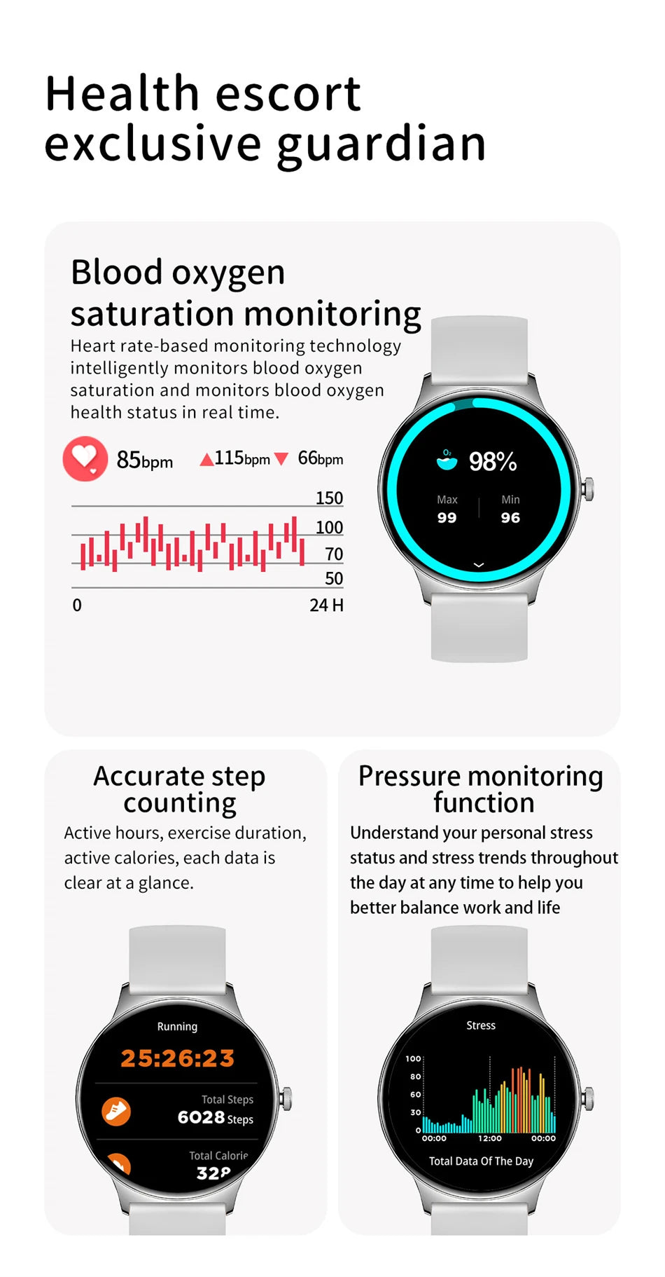 LunaWatch X™ Lady 466 – Montre Connectée Femme AMOLED 1.43", Always On, Appels BT, Santé Féminine, 9 Coloris
