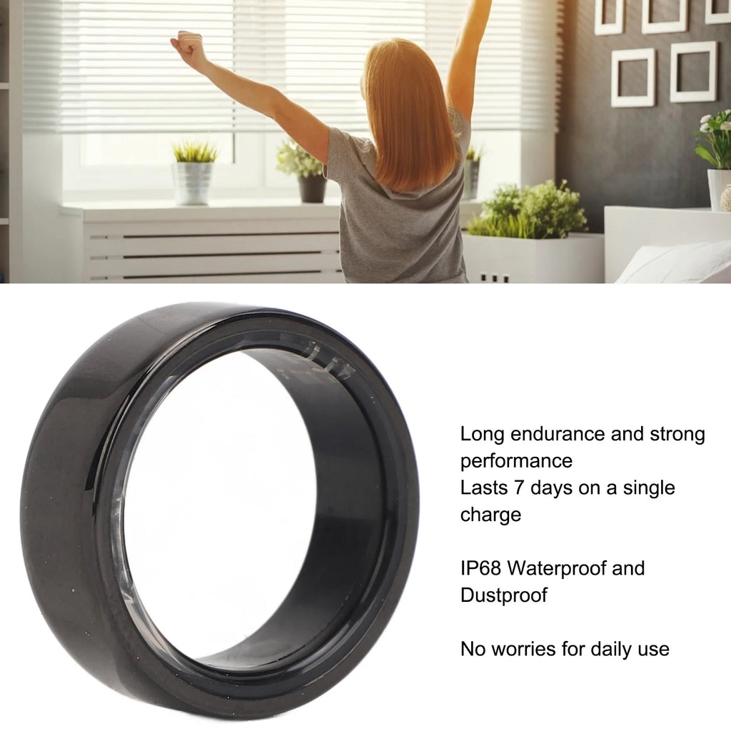 NovaRing X™ Ceramic Case – Bague Connectée Céramique + Étui de Charge 400mAh, FC, SpO2, Sommeil