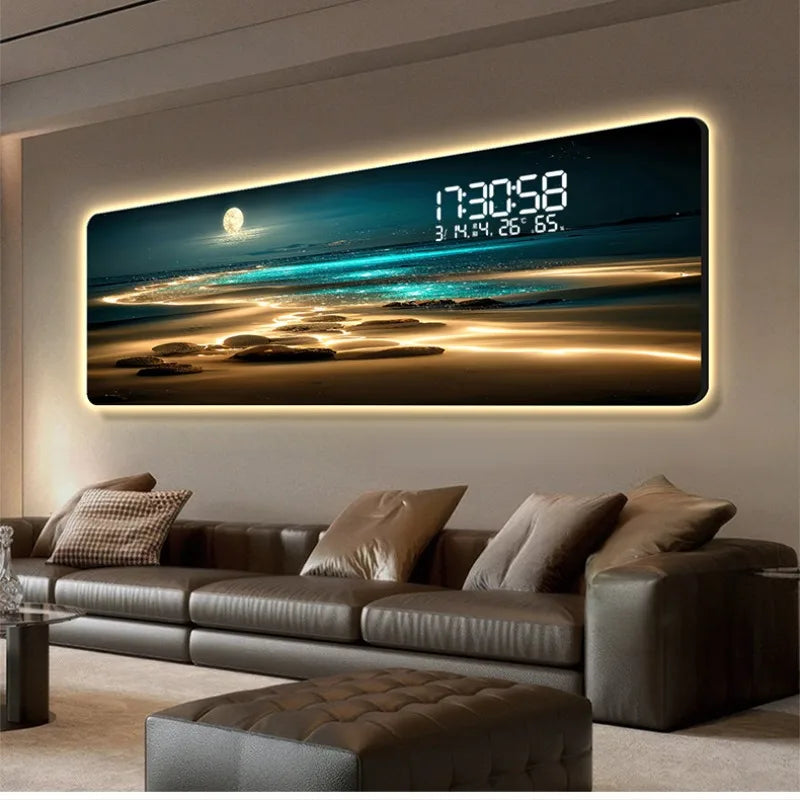 ChronoArt™ – Horloge Murale Grand Format, Acrylique Luxe, Style Moderne, Option LED