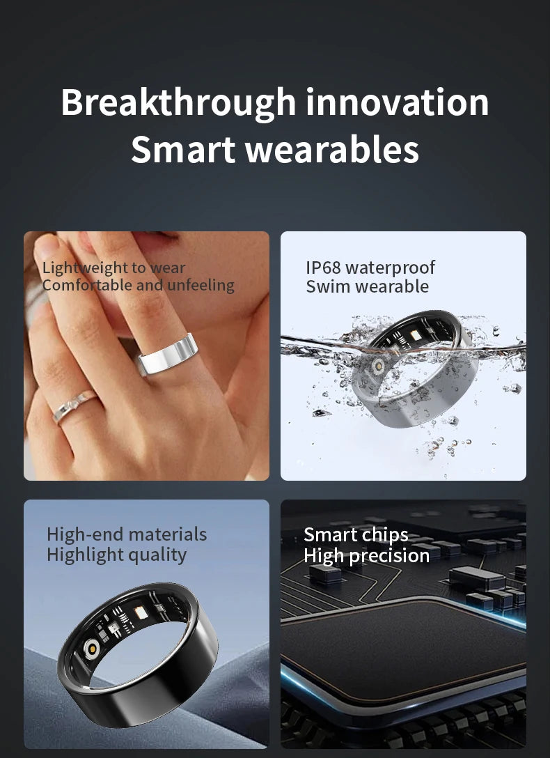 NovaRing X™ Titanium – Smart Ring, Titanium, HR, SpO2, Stress, IP68, 5-7 Days