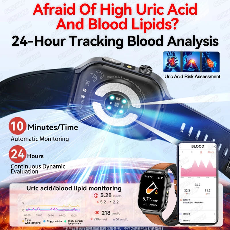 LunaWatch X™ Ultra Health – Montre Connectée AMOLED 2.04", ECG, Analyse Corporelle, Verre Saphir, IP68, 14 Bracelets