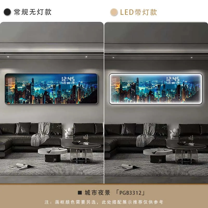 LumiWall™ City Night – Applique Murale LED Paysage Urbain, Bois, Dimmable, Télécommande