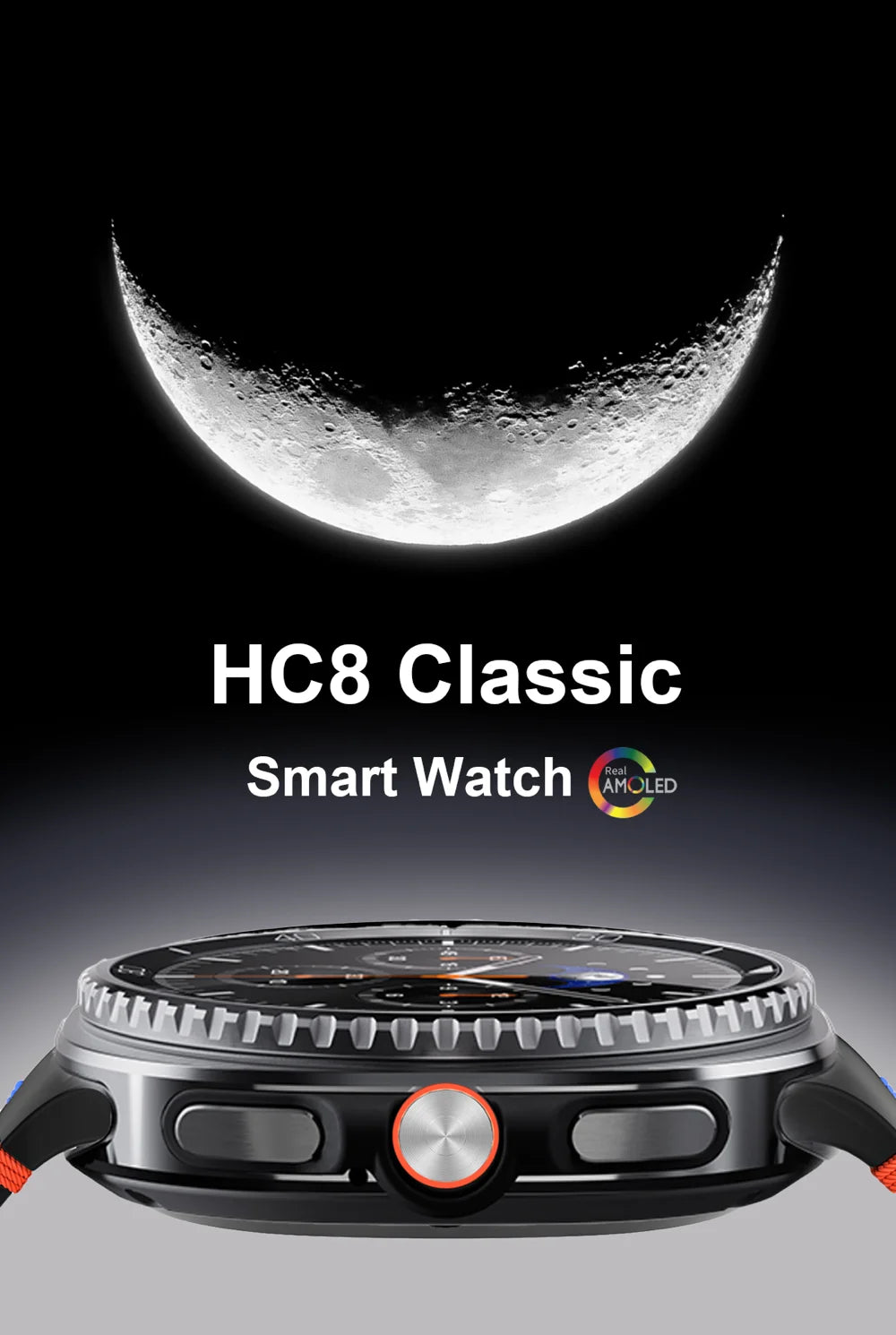 LunaWatch X™ Outdoor – Montre Connectée AMOLED 1.43", 9 Sports, Appels BT, Assistant Vocal, Charge Sans Fil