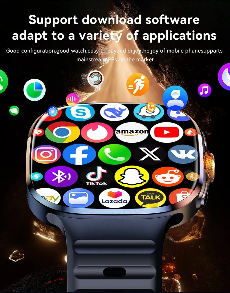 LunaWatch X™ Pro 5G – Smartwatch Android 10, Écran AMOLED 2,4", Caméra 8MP Rotative, SIM 4G/5G, GPS, WiFi