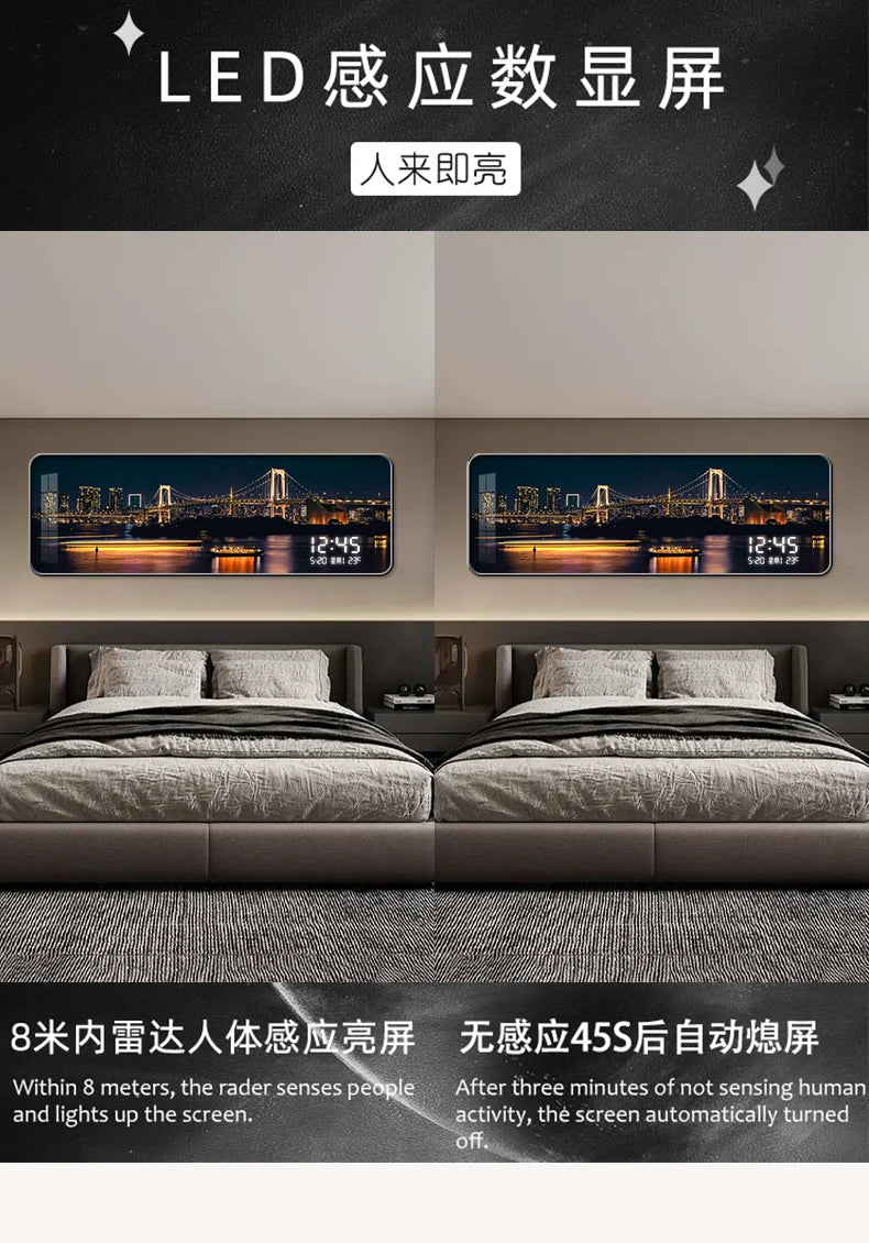 LumiWall™ City Night – Applique Murale LED Paysage Urbain, Bois, Dimmable, Télécommande