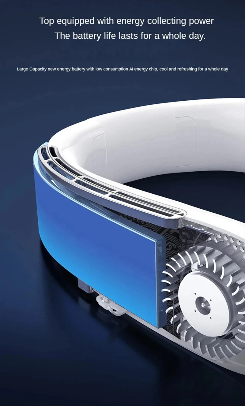 AeroChill X™ Pro – Ventilateur de Cou Sans Pales, Écran Digital, Batterie 15000mAh, 3 Vitesses, Silencieux
