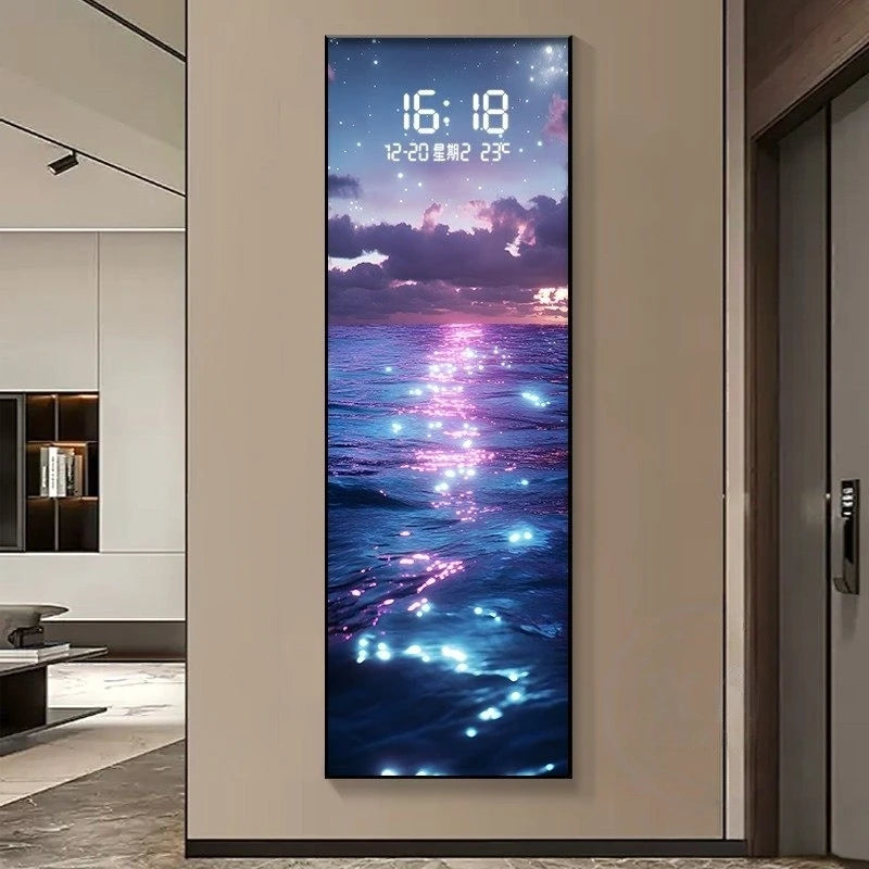LumiCrystal™ Clock Wall – Applique Murale LED à Cristaux avec Horloge, Tactile & Dimmable, Style Moderne