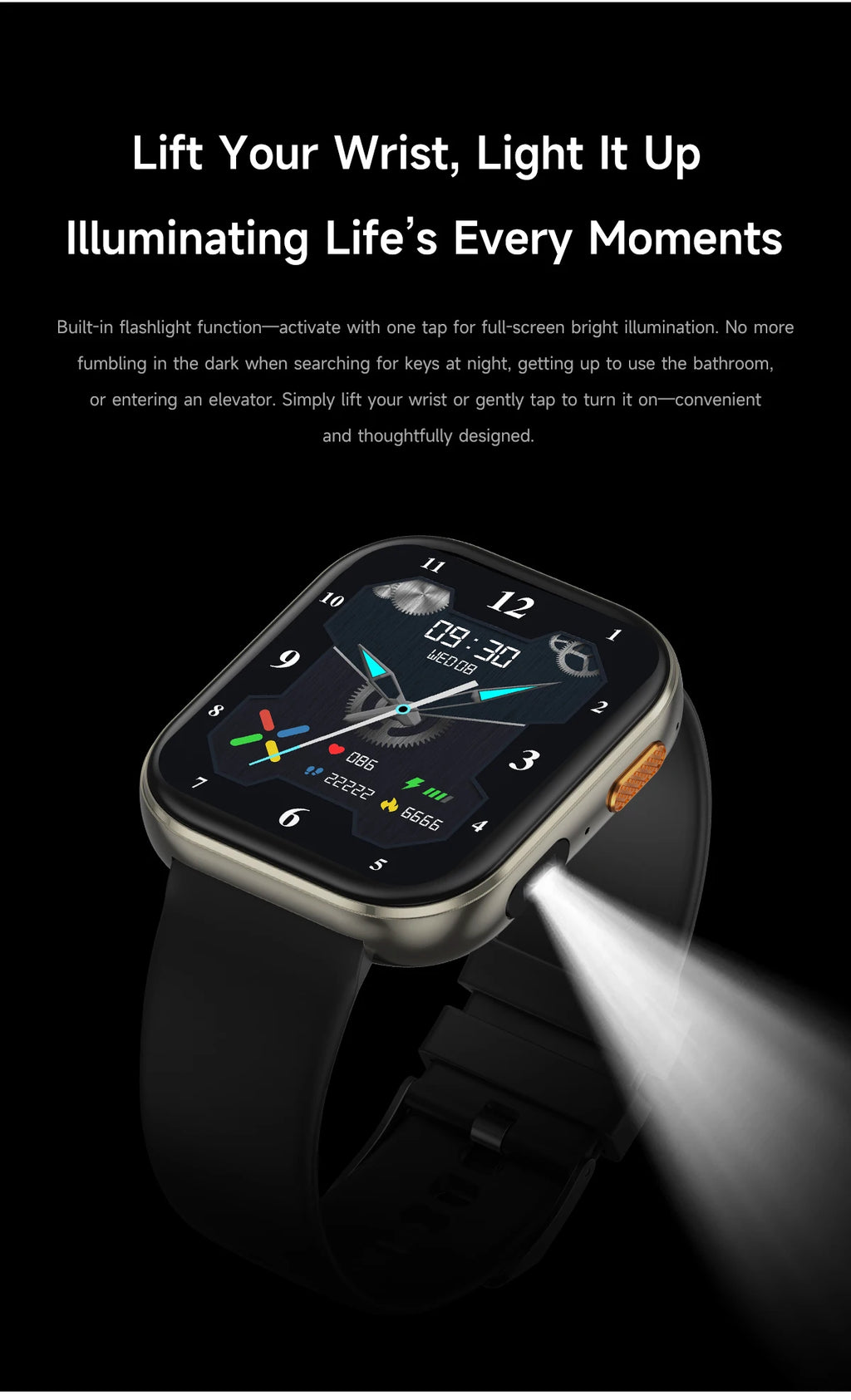 LunaWatch X™ Titan 2.04" – Montre Connectée AMOLED, 1000mAh, Always On, Alexa, IP68, 100+ Sports, 9 Bracelets