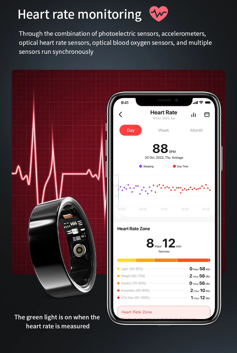 NovaRing X™ Titanium – Smart Ring, Titanium, HR, SpO2, Stress, IP68, 5-7 Days