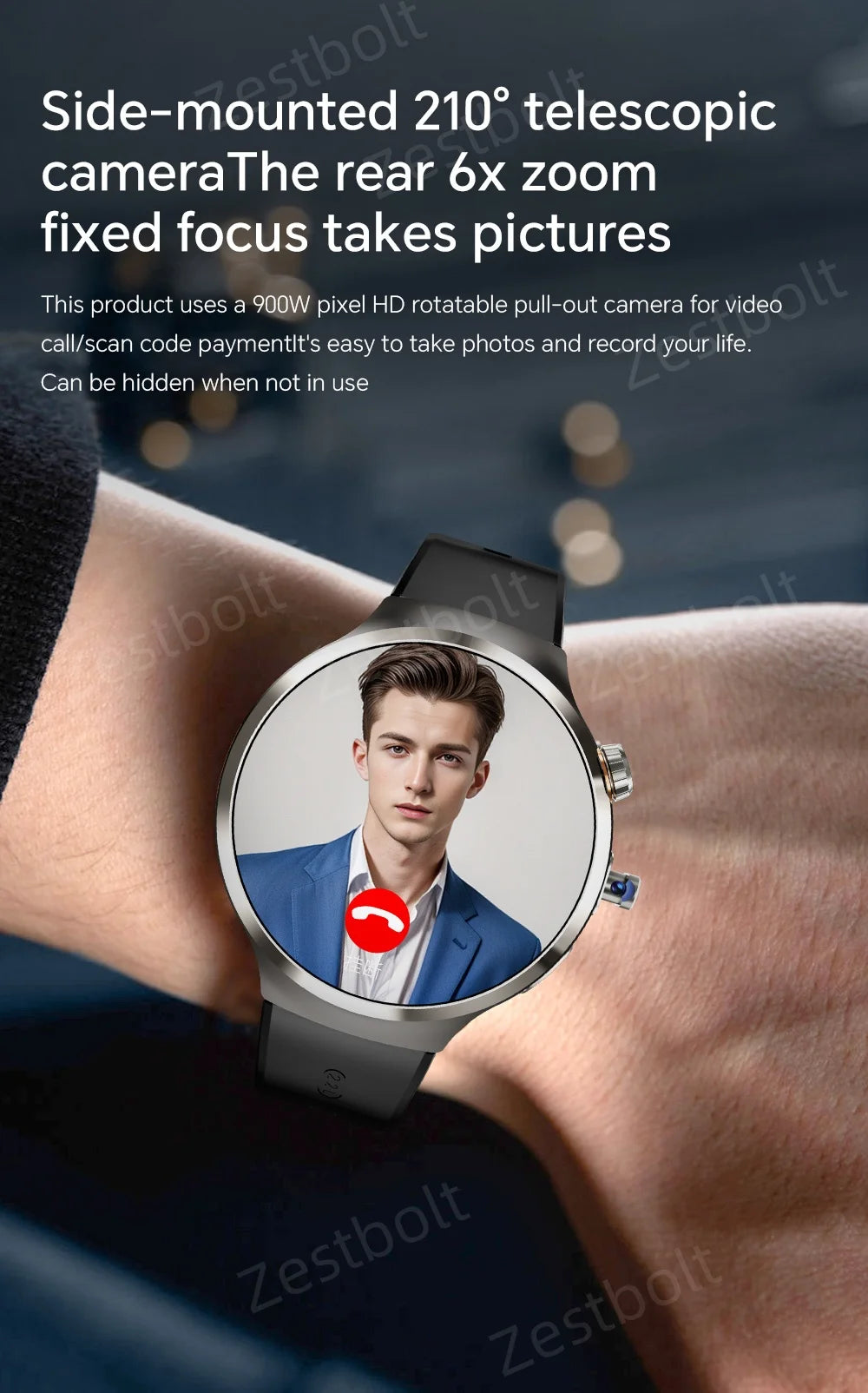 LunaWatch X™ Android Pro 4G – Smartwatch Android 13, SIM 4G, Caméra 8MP, GPS, WiFi, jusquà 10GB/512GB