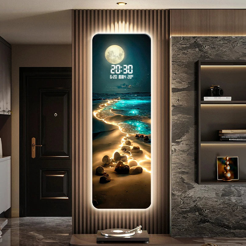 Large Wall clock home decor items Interior living room digital clock wall noiseless gaming room Kitchen home decoration luxury