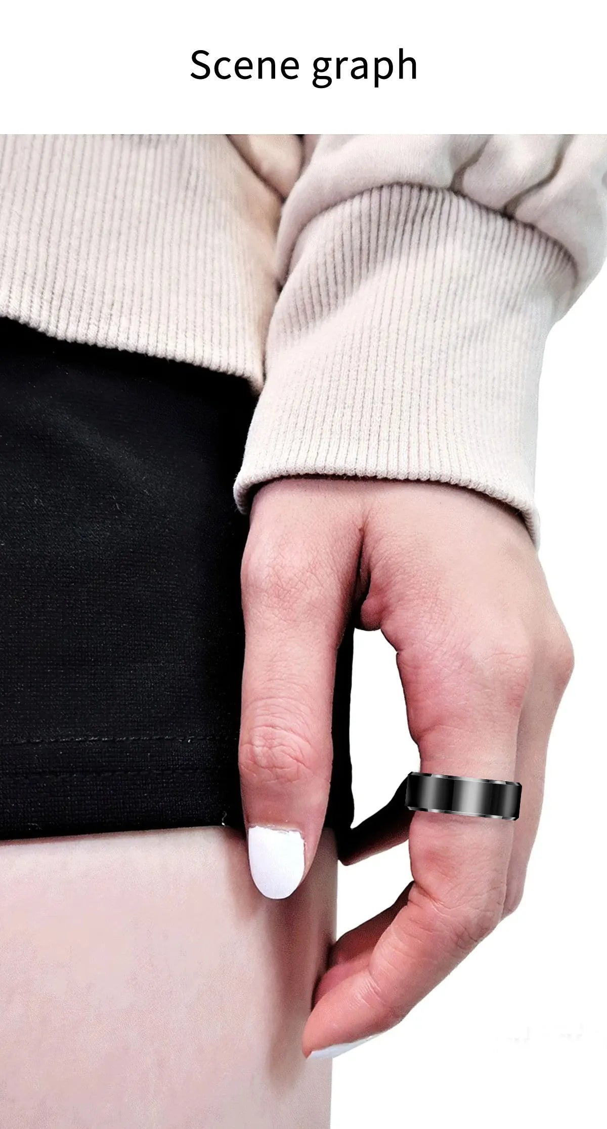 NovaRing X™ Steel Case – Smarter Ring Stahl + Ladeetui, Display, Herzfrequenz, SpO2, 5ATM