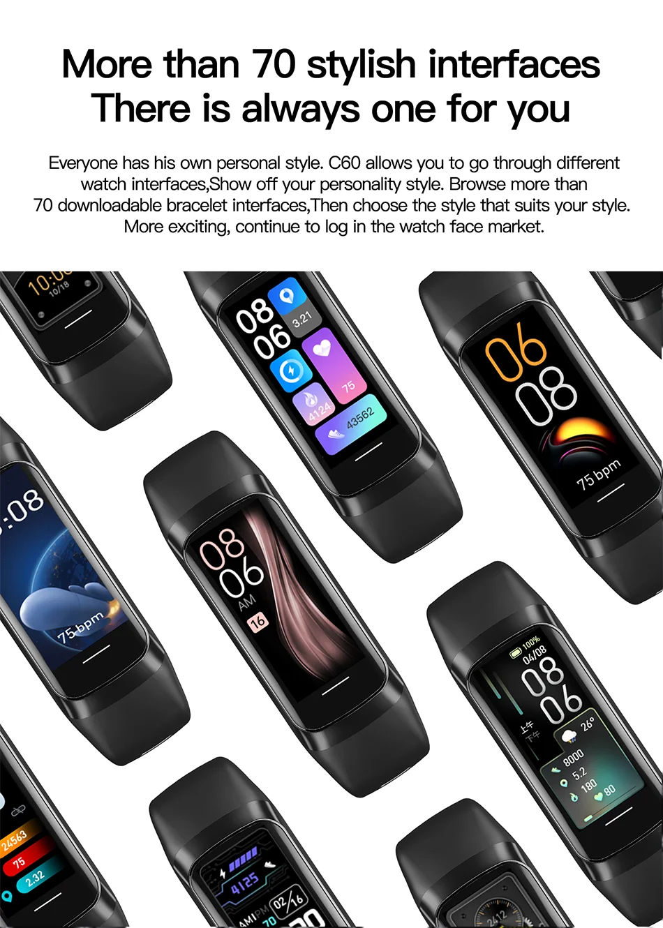 LunaFit X™ Aura – Bracelet Connecté AMOLED, IP67, FC, SpO2, 25+ Sports, 4 Coloris