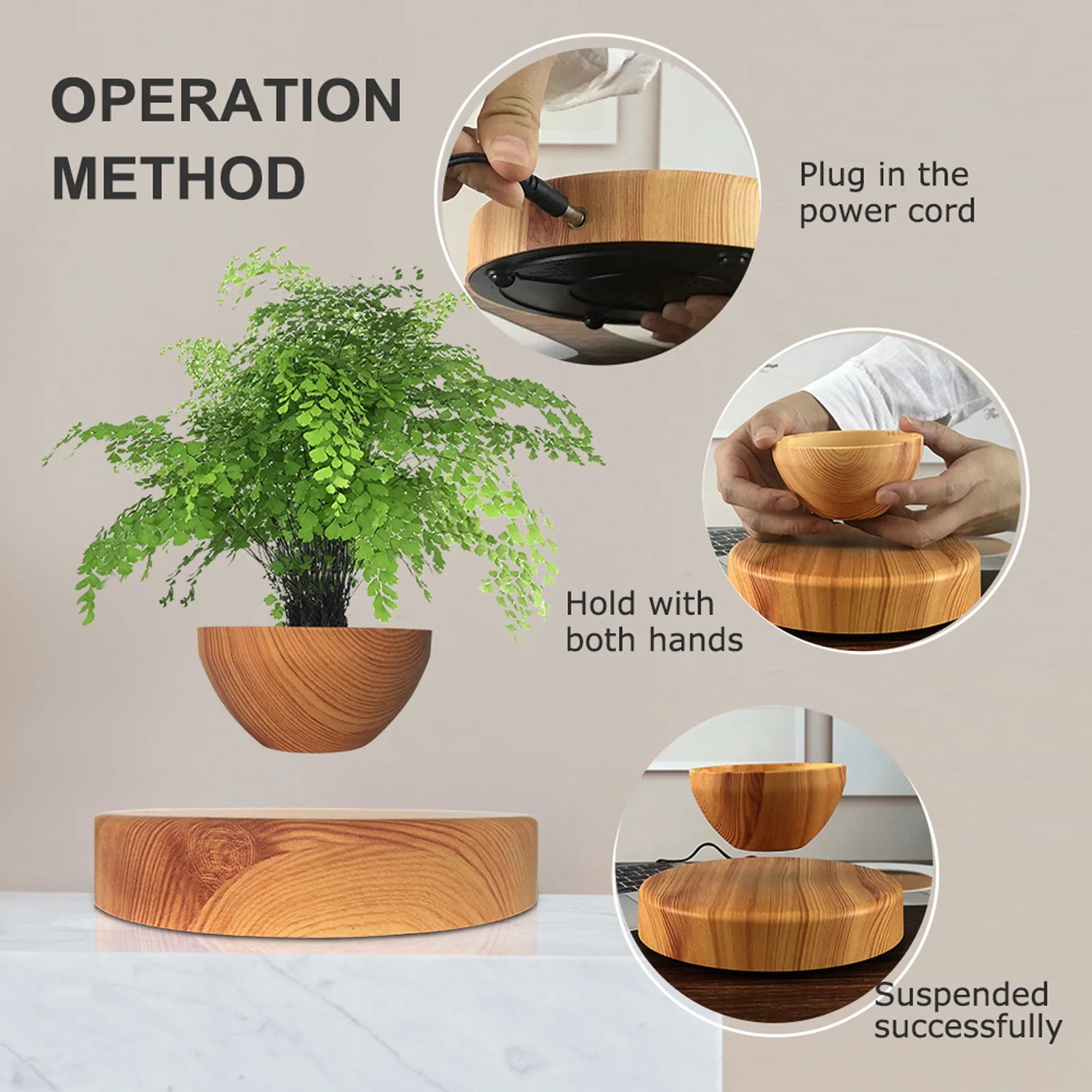 MagLev FloatPot™ – Pot Flottant à Lévitation Magnétique, Décoration Maison & Bureau, Idée Cadeau Unique
