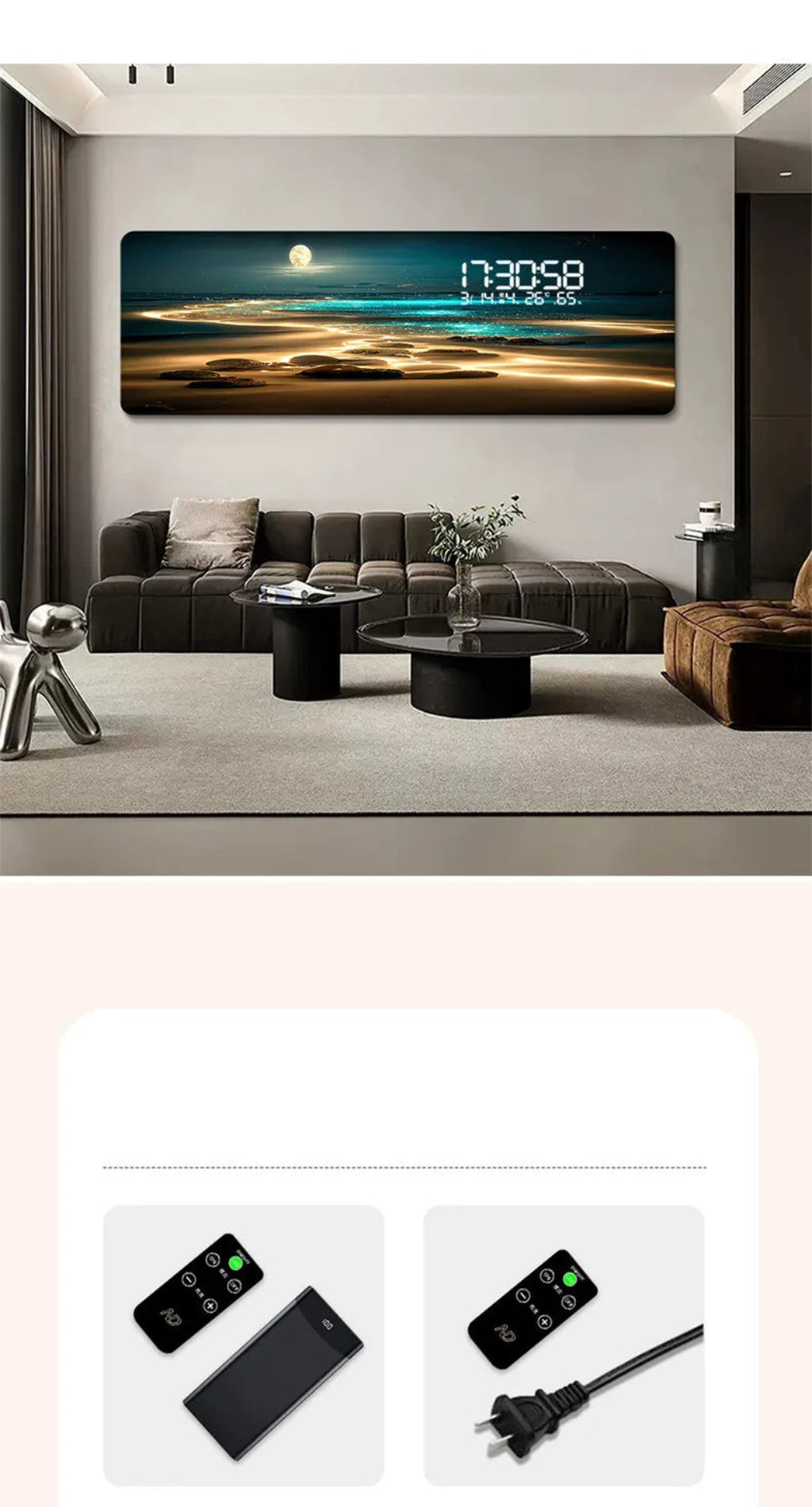 ChronoArt™ – Horloge Murale Grand Format, Acrylique Luxe, Style Moderne, Option LED
