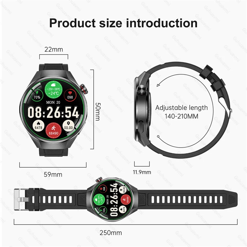 LunaWatch X™ Business Pro – Montre Connectée AMOLED 1.75", Boussole, Altimètre, Appels BT, 11 Bracelets