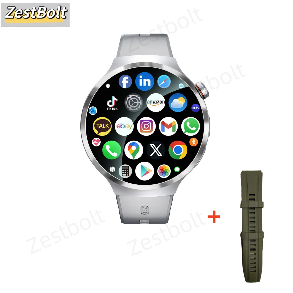 LunaWatch X™ Android Pro 4G – Smartwatch Android 13, SIM 4G, Caméra 8MP, GPS, WiFi, jusquà 10GB/512GB
