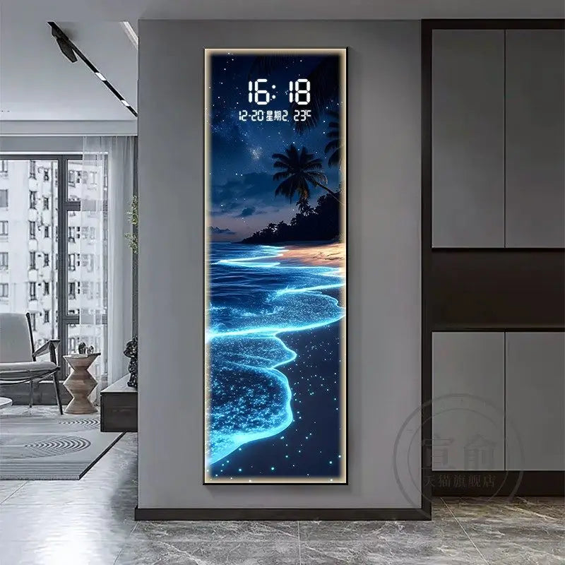 LumiCrystal™ Clock Wall – Applique Murale LED à Cristaux avec Horloge, Tactile & Dimmable, Style Moderne