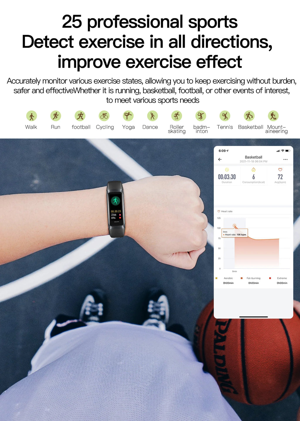 LunaFit X™ Pulse – Bracelet Connecté AMOLED, 3ATM 30m, Température, 25 Sports, 7 Jours, 4 Coloris