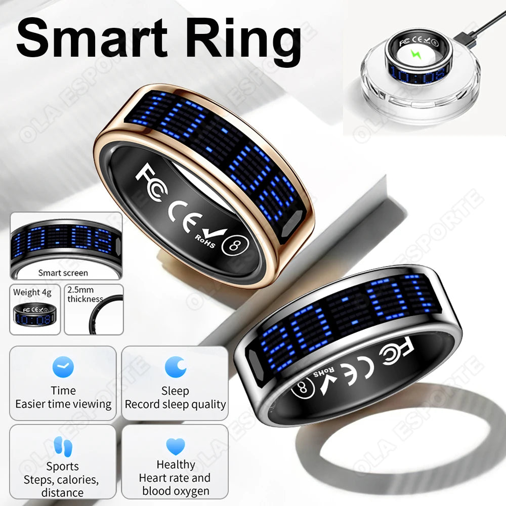 NovaRing X™ Display – Bague Connectée Écran Tactile, FC, Sommeil, 5ATM, Contrôle Caméra