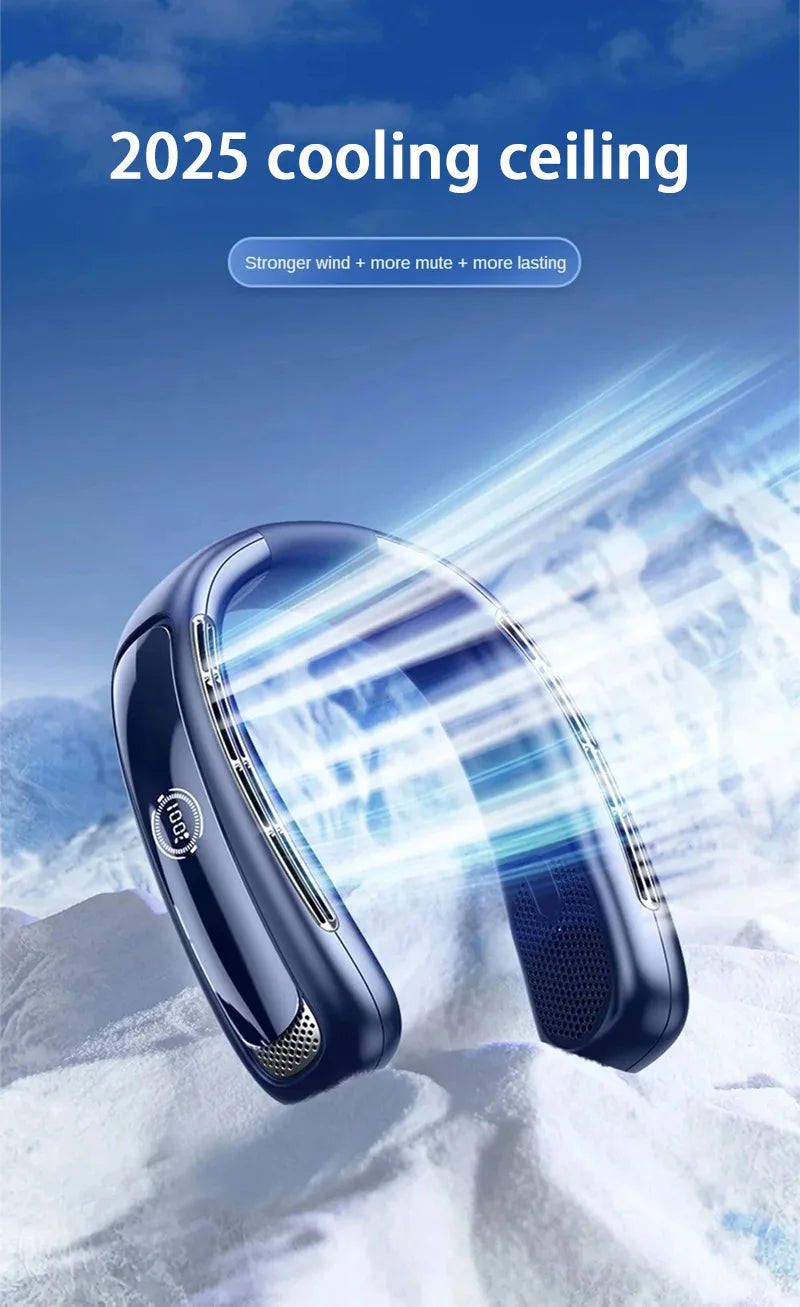 AeroChill X™ Pro – Ventilateur de Cou Sans Pales, Écran Digital, Batterie 15000mAh, 3 Vitesses, Silencieux