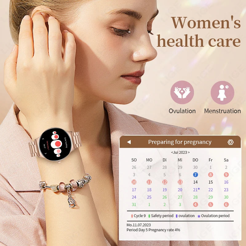 LunaWatch X™ Lady 466 – Montre Connectée Femme AMOLED 1.43", Always On, Appels BT, Santé Féminine, 9 Coloris