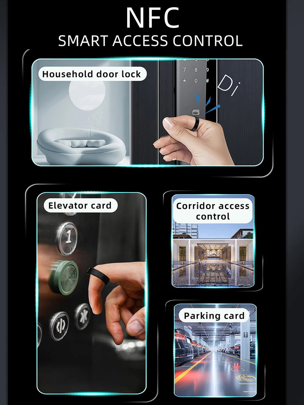 NovaRing X™ NFC Céramique – Bague Connectée NFC, FC, SpO2, 8 Sports, IP68 & 5ATM