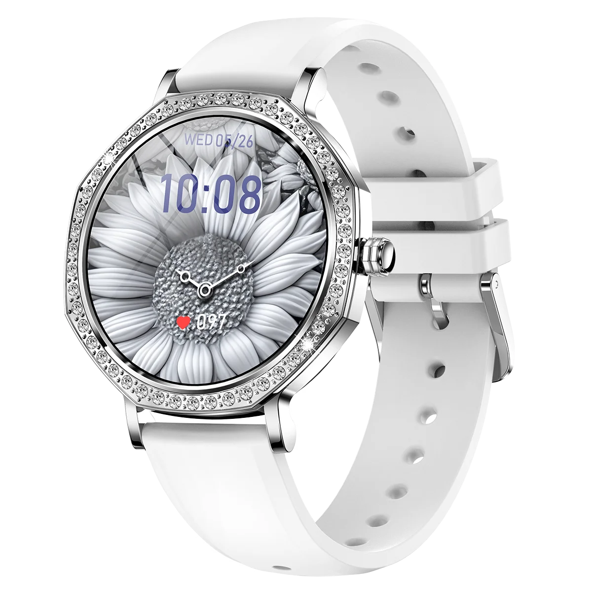 LunaWatch X™ ChatGPT – Montre Connectée Femme AMOLED 1.32", Cadran Diamant, IP68, ChatGPT, Appels BT