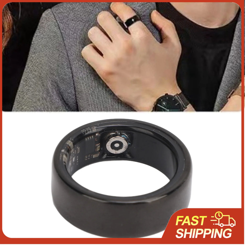 NovaRing X™ Ceramic Case – Bague Connectée Céramique + Étui de Charge 400mAh, FC, SpO2, Sommeil