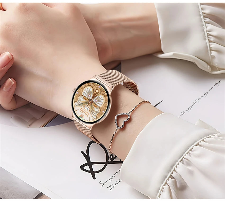 LunaWatch X™ Lady 466 – Montre Connectée Femme AMOLED 1.43", Always On, Appels BT, Santé Féminine, 9 Coloris