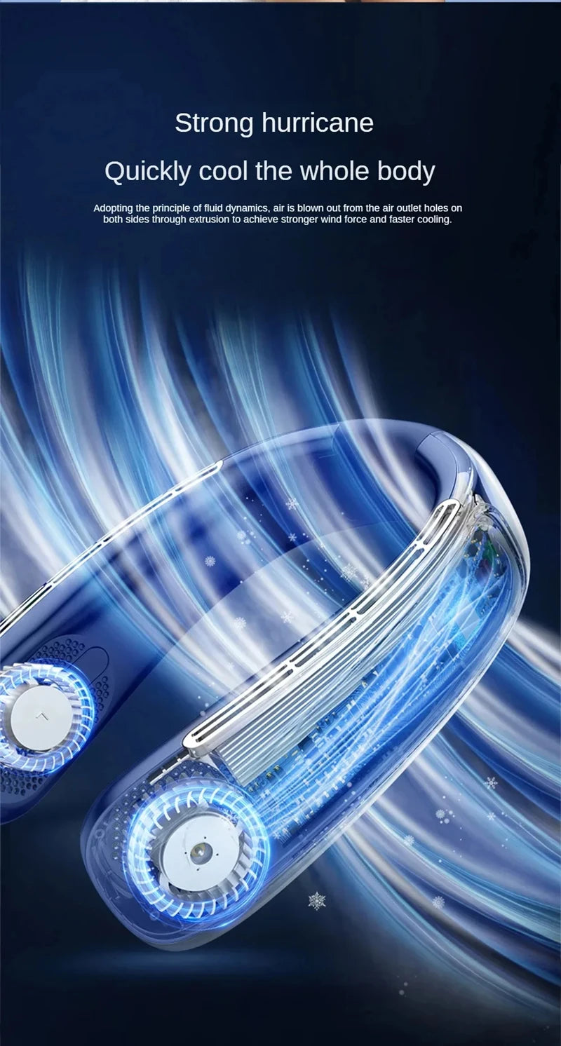 AeroChill X™ Pro – Ventilateur de Cou Sans Pales, Écran Digital, Batterie 15000mAh, 3 Vitesses, Silencieux